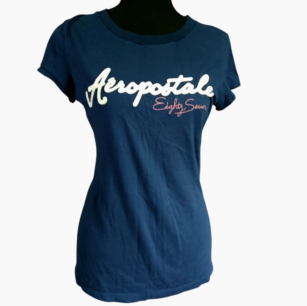 2010s Aeropostale Spellout Patch Tshirt Sz L